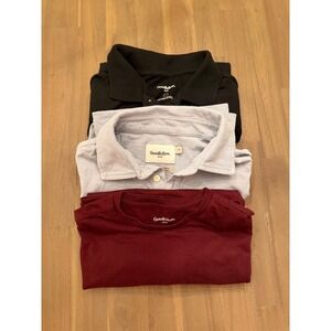 Goodfellow & Co Mens Size S Polo Shirts Black Blue Burgundy 3 Pack Bundle